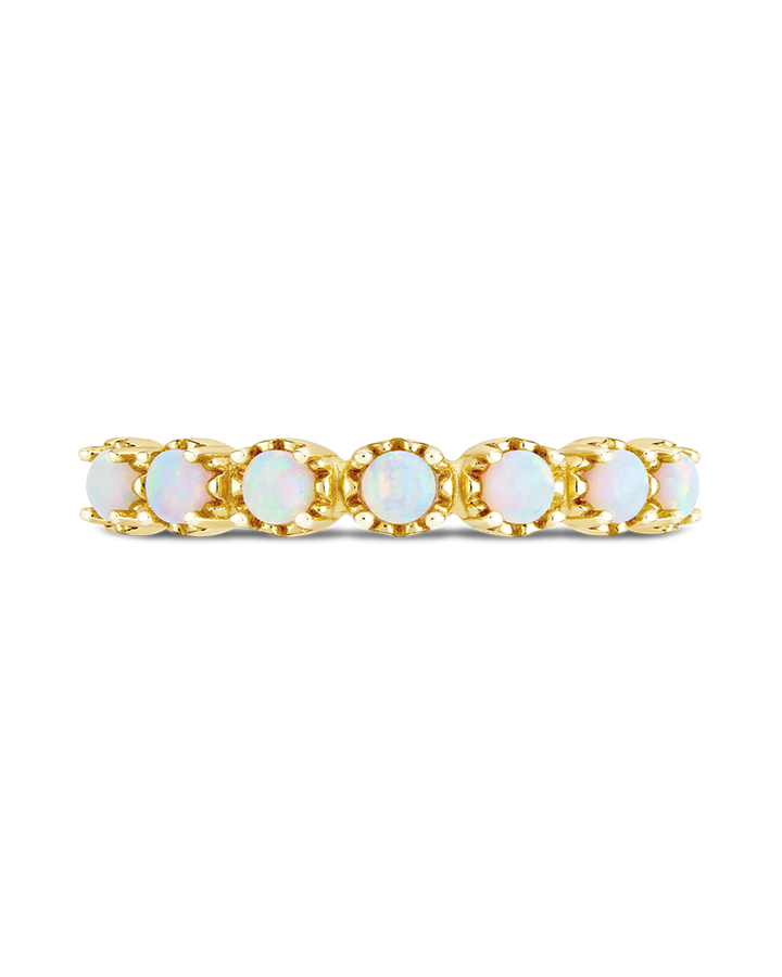 Sterling Silver White Opal Eternity Ring
