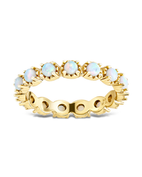 Sterling Silver White Opal Eternity Ring