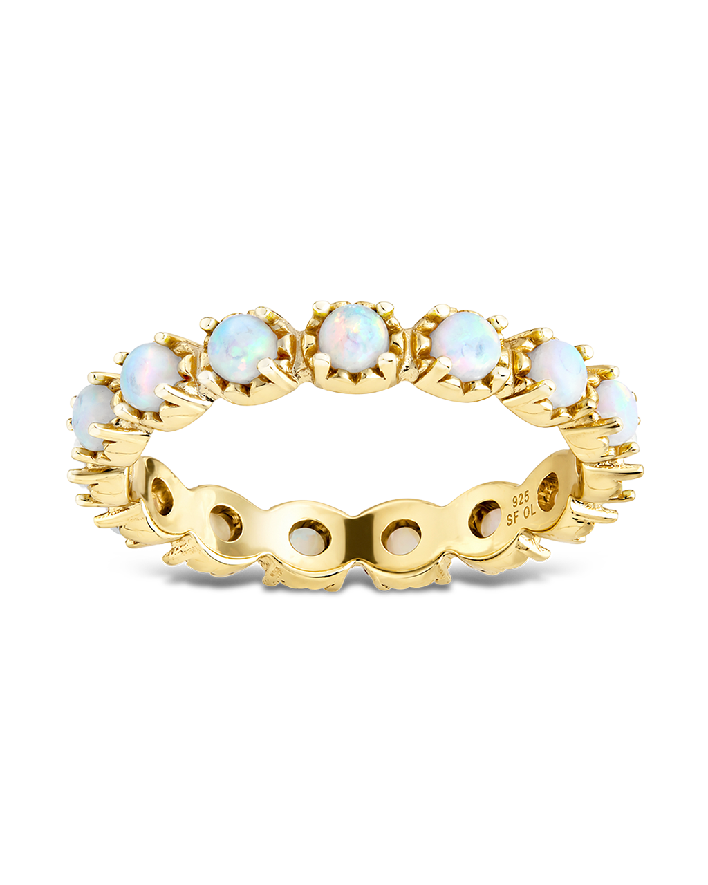 Sterling Silver White Opal Eternity Ring