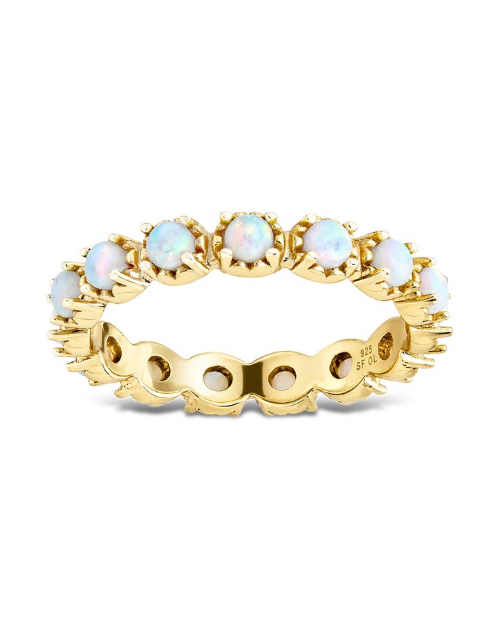 Sterling Silver White Opal Eternity Ring
