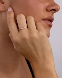 Sterling Silver Thin Opal CZ Stacking Birthstone Ring