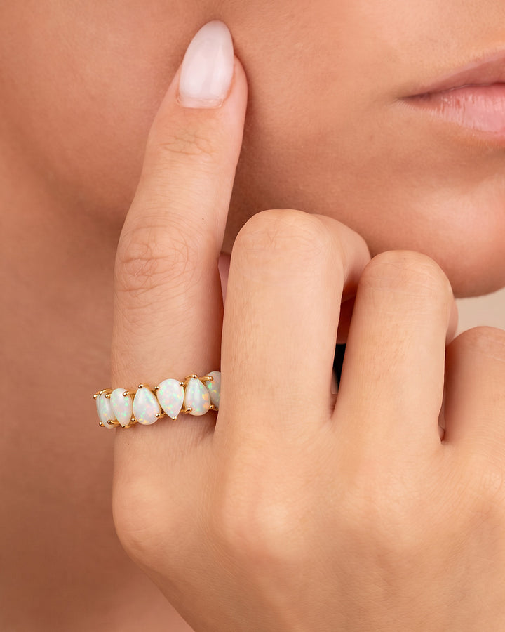 Sterling Silver Janis Opal Eternity Ring