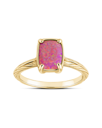 Sterling Silver Mini Plum Opal Elongated Cushion Ring