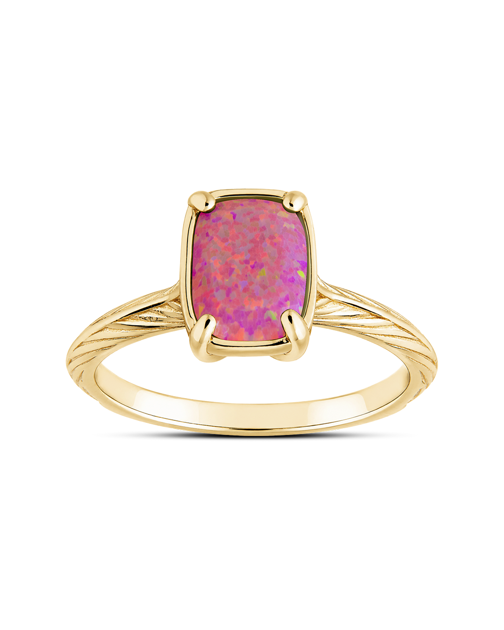 Sterling Silver Mini Plum Opal Elongated Cushion Ring