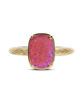 Sterling Silver Mini Plum Opal Elongated Cushion Ring