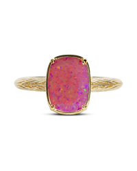 Sterling Silver Mini Plum Opal Elongated Cushion Ring