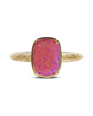 Sterling Silver Mini Plum Opal Elongated Cushion Ring