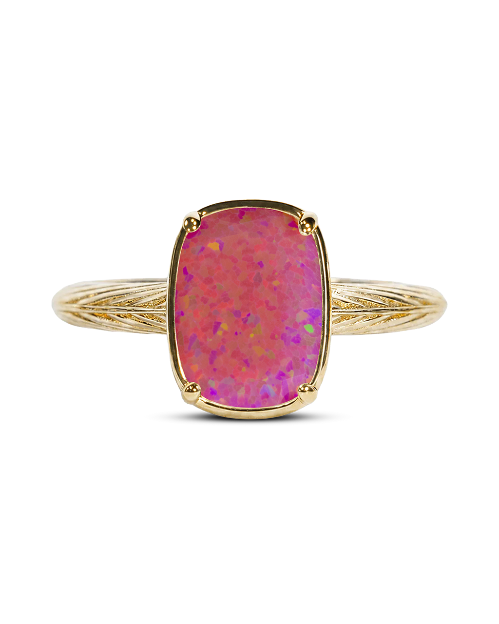 Sterling Silver Mini Plum Opal Elongated Cushion Ring