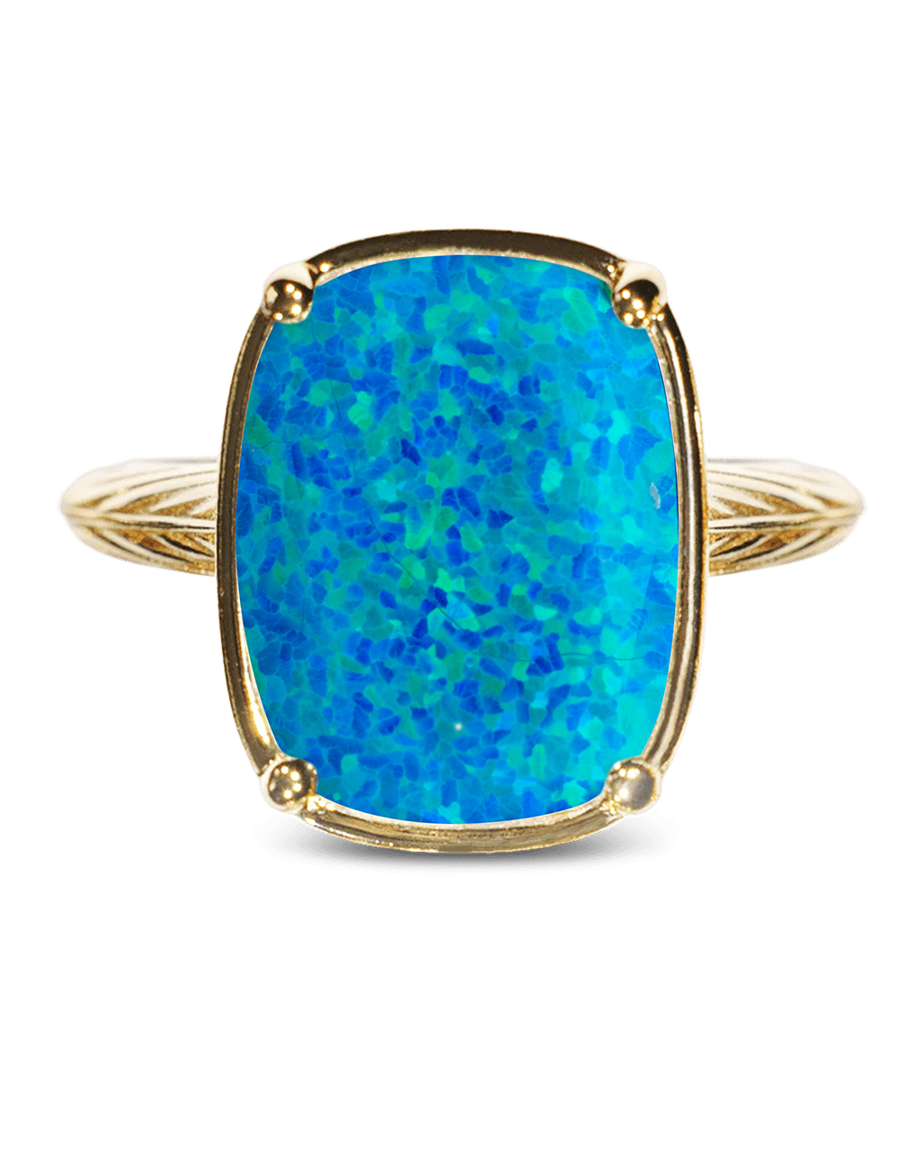 Caribbean Blue Opal ring – gold