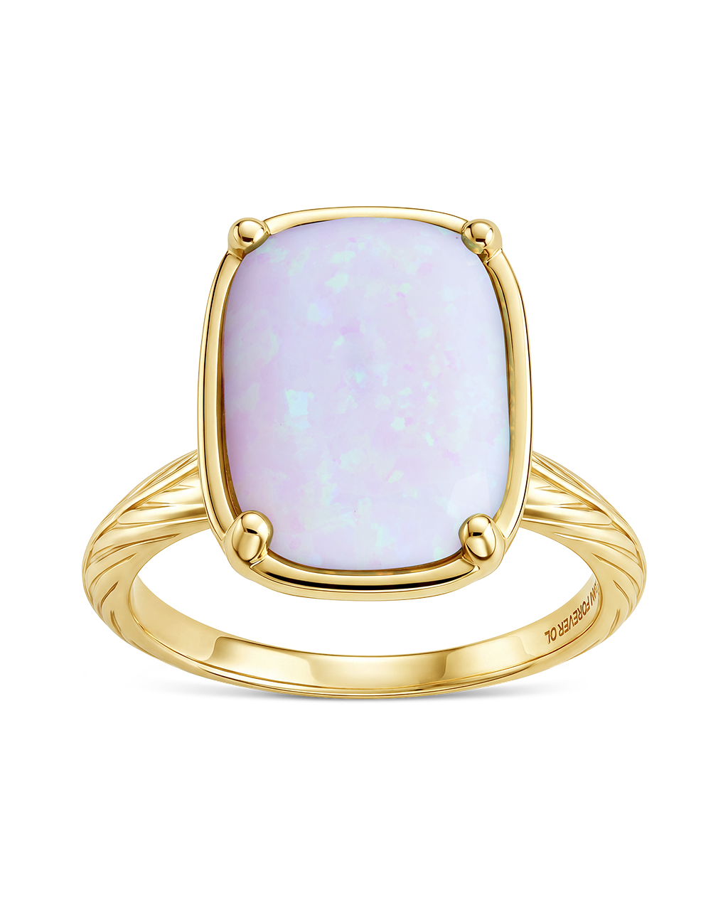 Sterling Silver Frosted Opal Elongated Cushion Ring