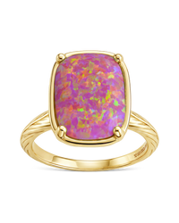 Sterling Silver Plum Opal Elongated Cushion Ring