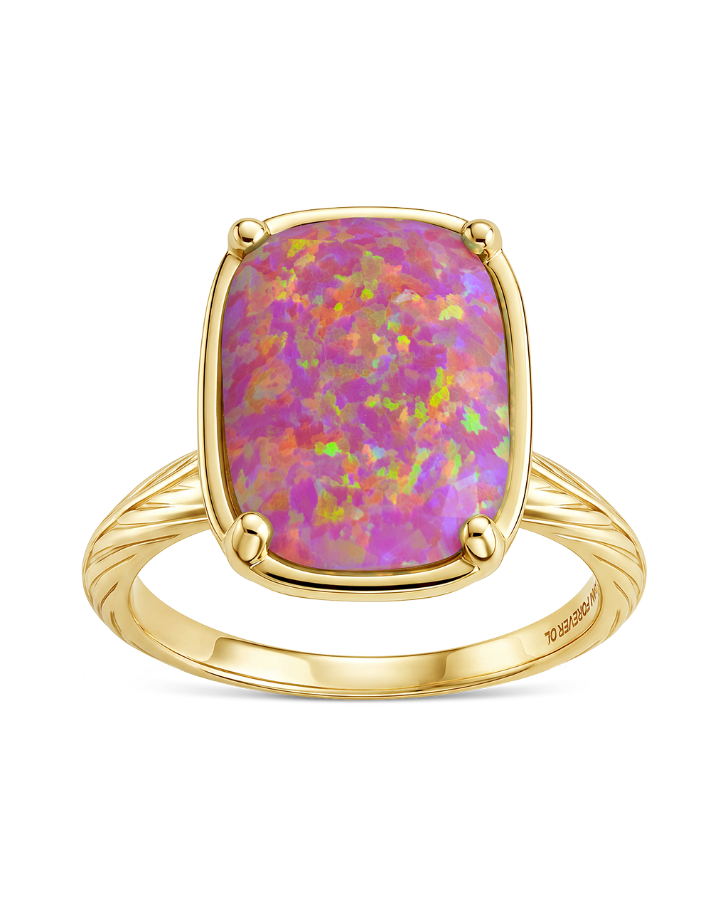 Sterling Silver Plum Opal Elongated Cushion Ring