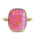 Sterling Silver Plum Opal Elongated Cushion Ring