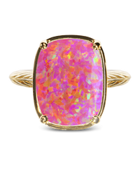 Sterling Silver Plum Opal Elongated Cushion Ring