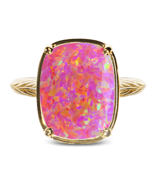 Sterling Silver Plum Opal Elongated Cushion Ring
