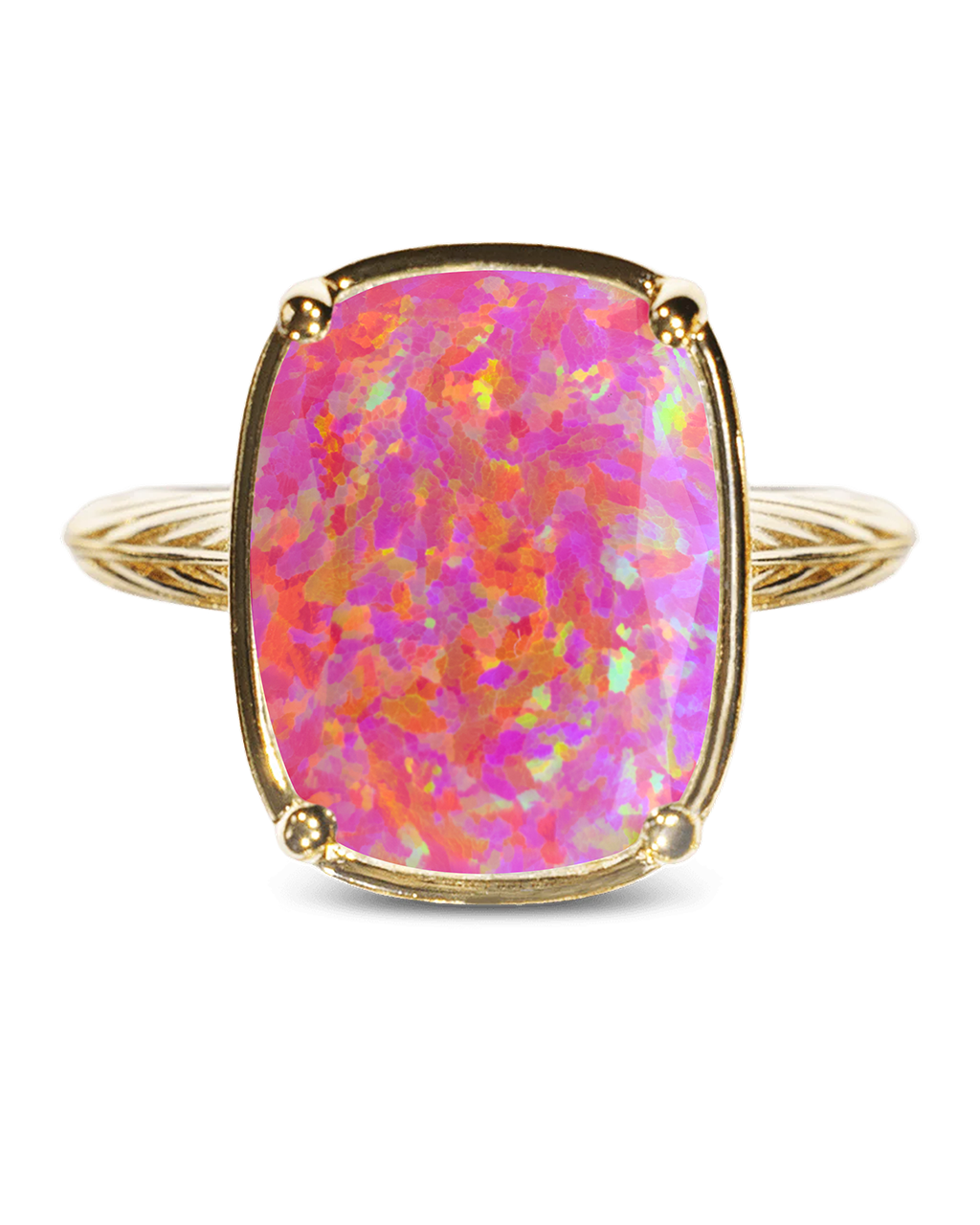 Sterling Silver Plum Opal Elongated Cushion Ring