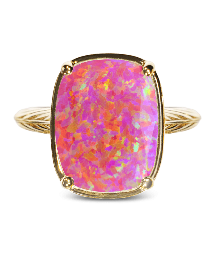 Sterling Silver Plum Opal Elongated Cushion Ring