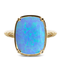 Ocean Blue Opal ring – gold