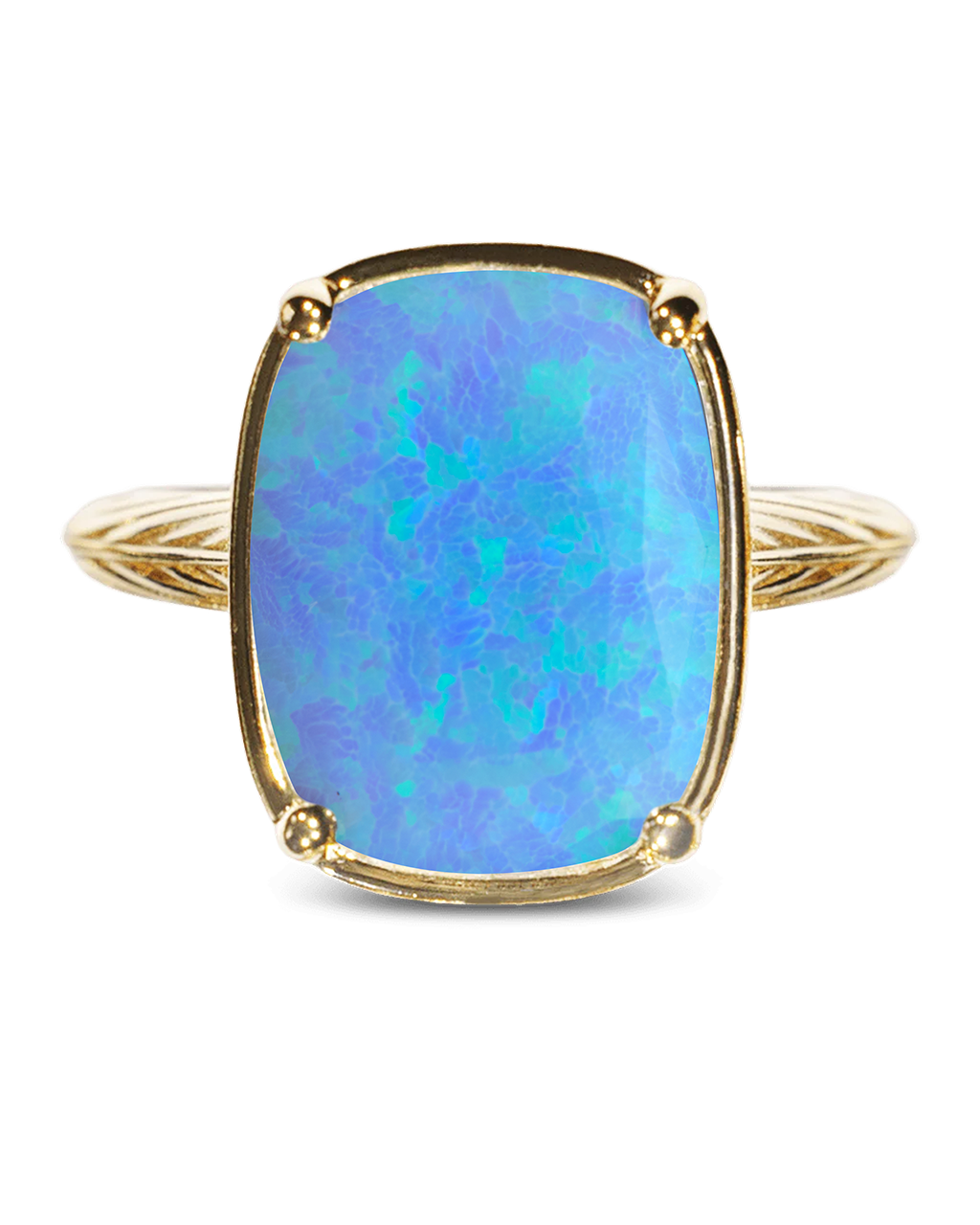 Ocean Blue Opal ring – gold