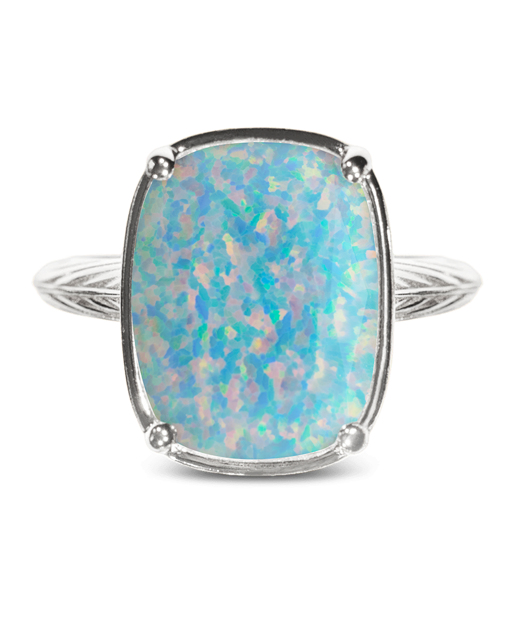 Icy Blue Opal ring – silver