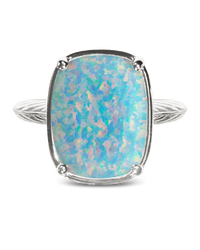 Icy Blue Opal ring – silver