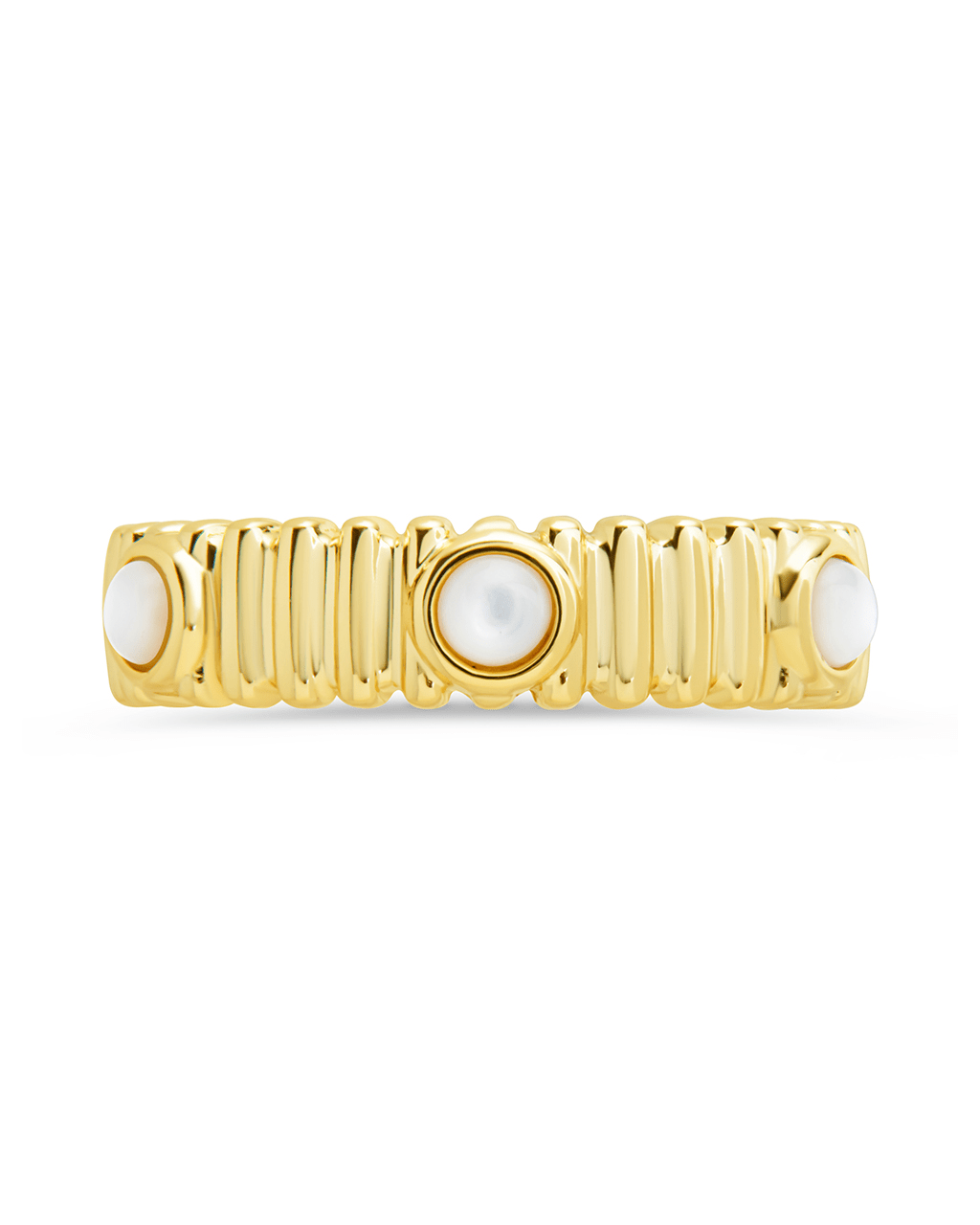 Sterling Silver Terry Pearl Studded Textured Ring - Sterling Forever