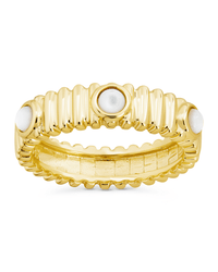 Sterling Silver Terry Pearl Studded Textured Ring - Sterling Forever