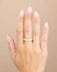 Sterling Silver Terry Pearl Studded Textured Ring - Sterling Forever