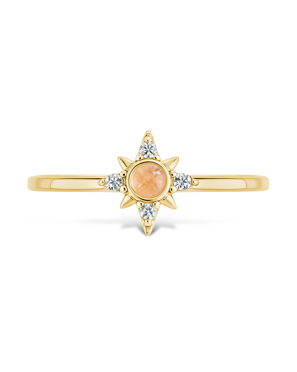 Sterling Silver Moonstone Sparkle Ring