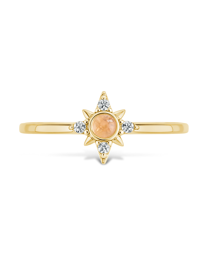 Sterling Silver Moonstone Sparkle Ring