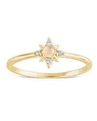 Sterling Silver Moonstone Sparkle Ring