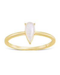 Sterling Silver Moonstone Pear Ring