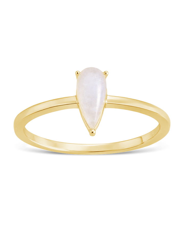 Sterling Silver Moonstone Pear Ring