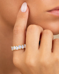 Sterling Silver Janis Moonstone Eternity Band Ring