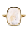 Sterling Silver Elongated Cushion Mother Of Pearl Cocktail Ring