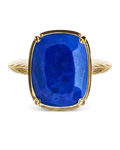Sterling Silver Elongated Cushion Lapis Lazuli Cocktail Ring