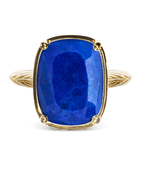 Sterling Silver Elongated Cushion Lapis Lazuli Cocktail Ring