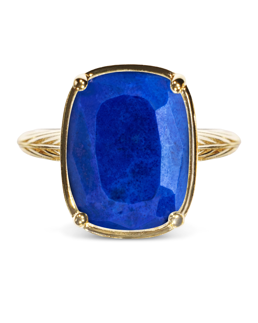 Sterling Silver Elongated Cushion Lapis Lazuli Cocktail Ring