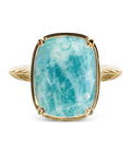 Sterling Silver Elongated Cushion Amazonite Cocktail Ring