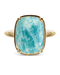 Sterling Silver Elongated Cushion Amazonite Cocktail Ring