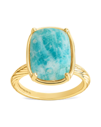Sterling Silver Elongated Cushion Amazonite Cocktail Ring