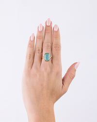 Sterling Silver Elongated Cushion Amazonite Cocktail Ring