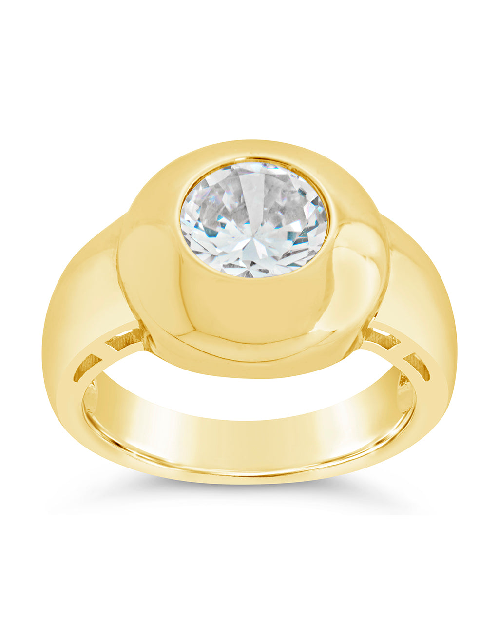 Zora CZ Dome Signet Ring