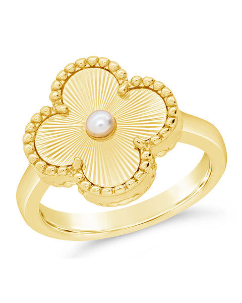 Tilda Pearl & Clover Statement Ring – Sterling Forever