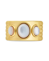 Sterling Silver Galina Triple Moonstone Ring - Sterling Forever