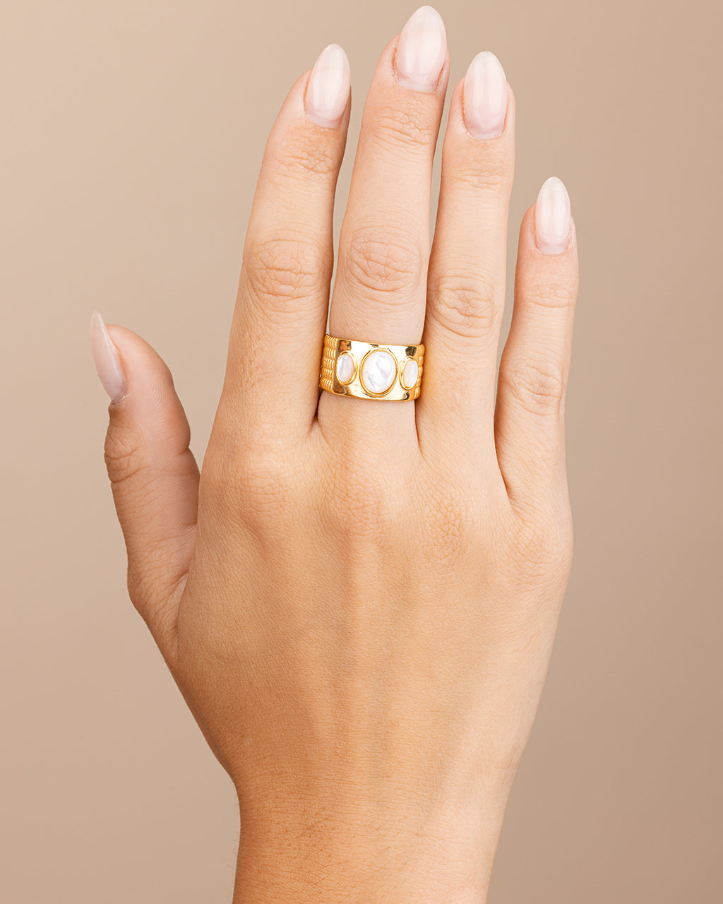 Sterling Silver Galina Triple Moonstone Ring