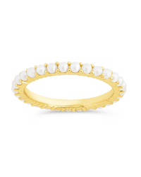Sterling Silver Gianna Pearl Eternity Ring - Sterling Forever