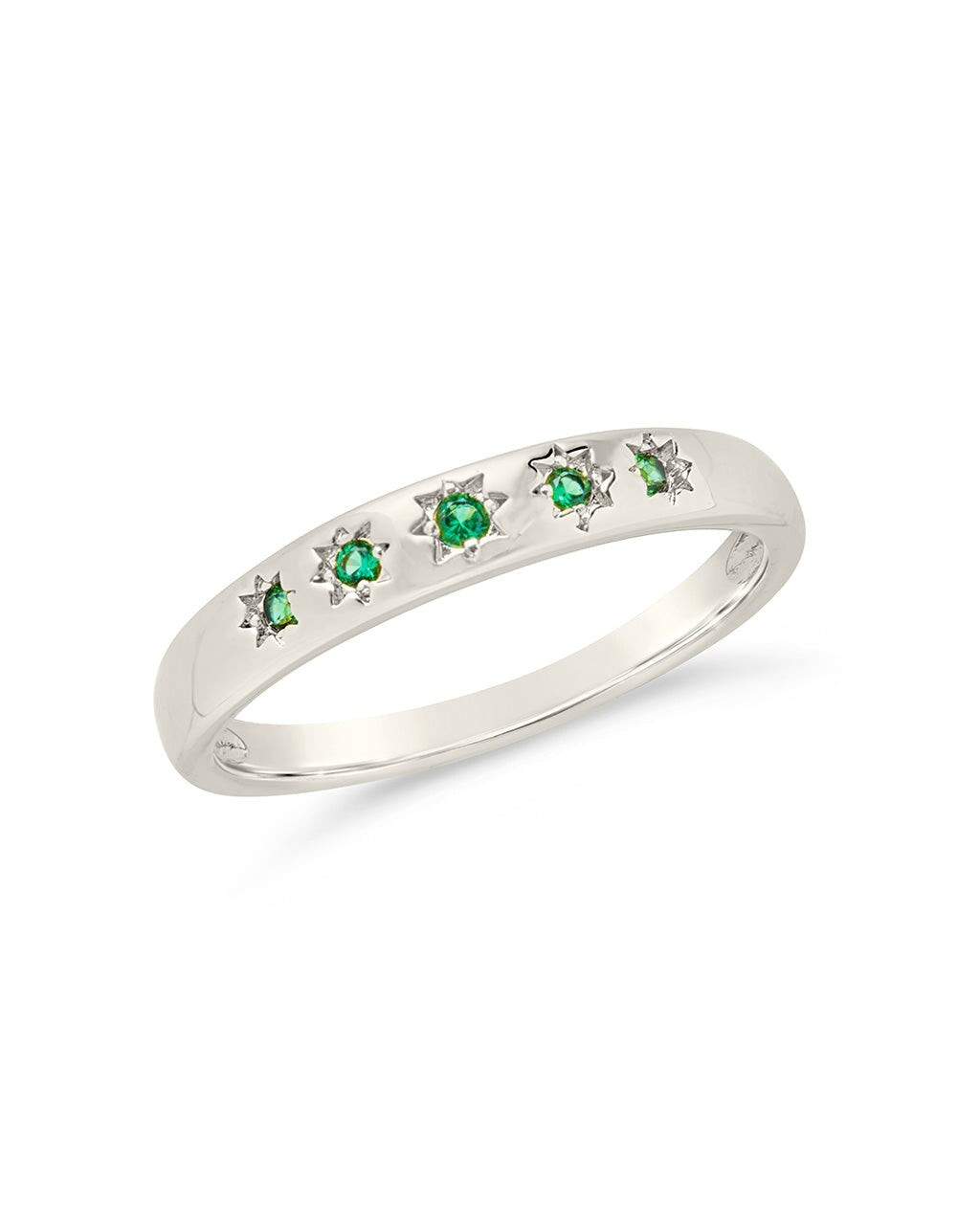 Lennon Ring Ring Sterling Forever Silver Emerald 6