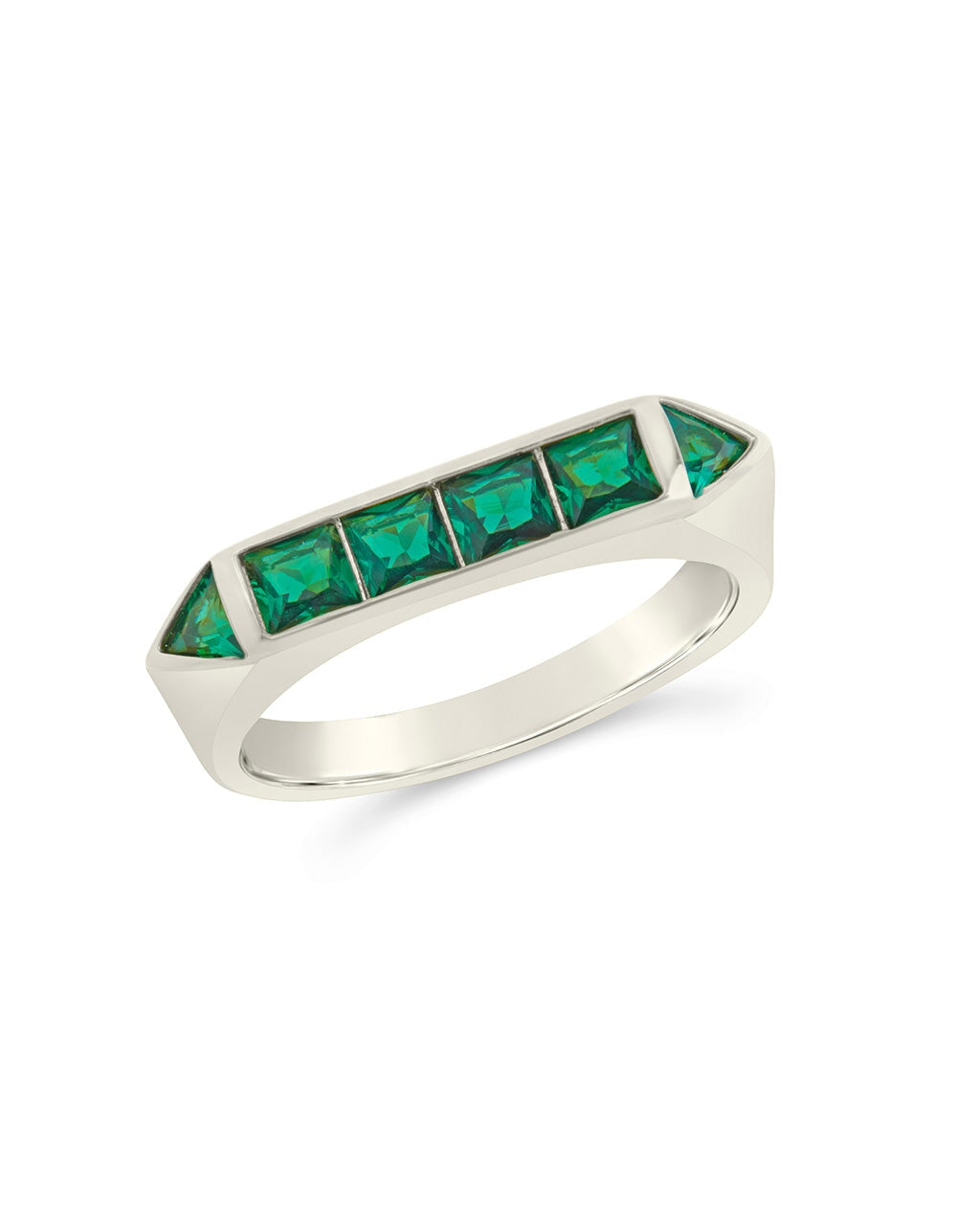 Rayna Emerald CZ Ring Ring Sterling Forever Silver 6 