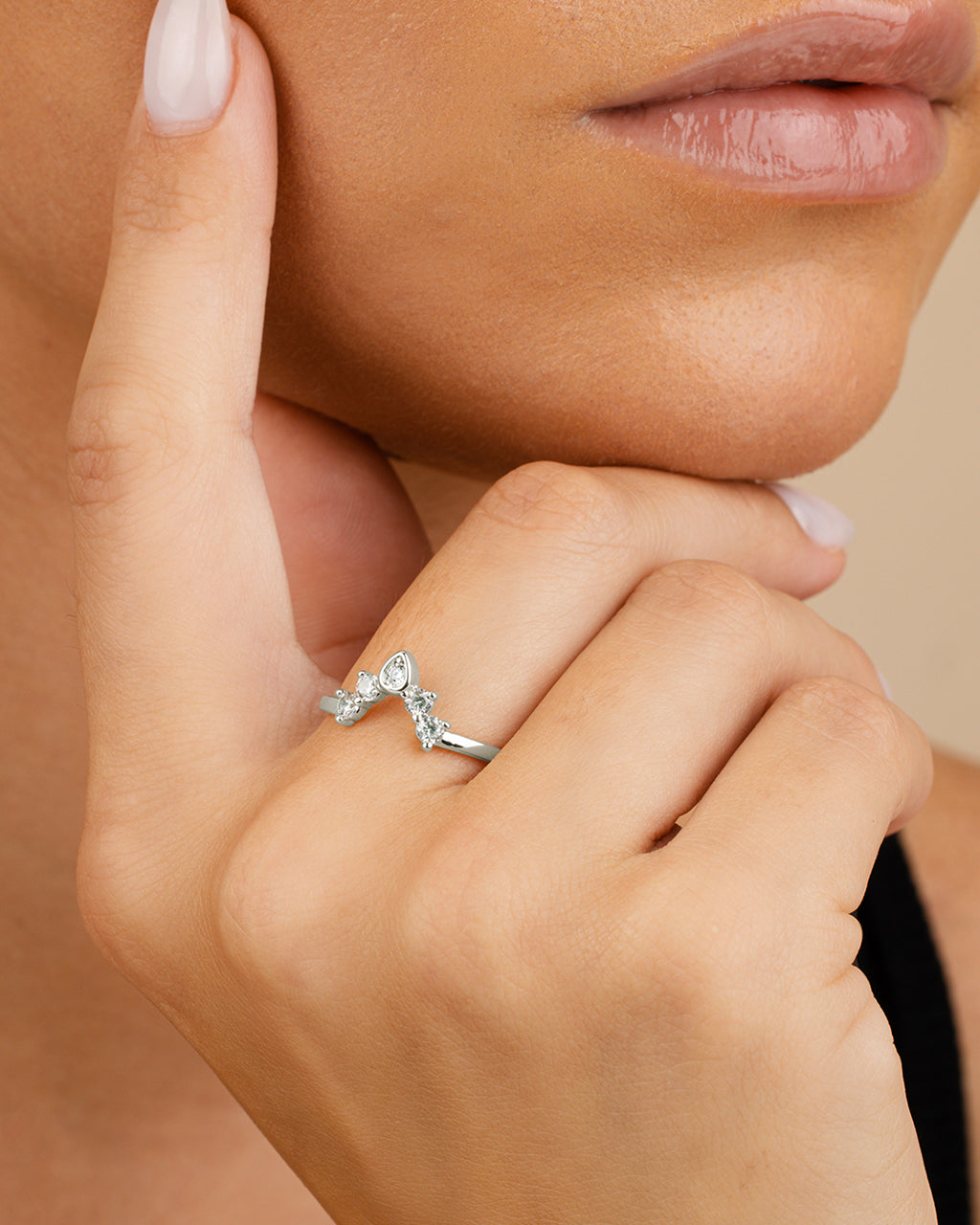 Emeri CZ Arch Stacking Ring